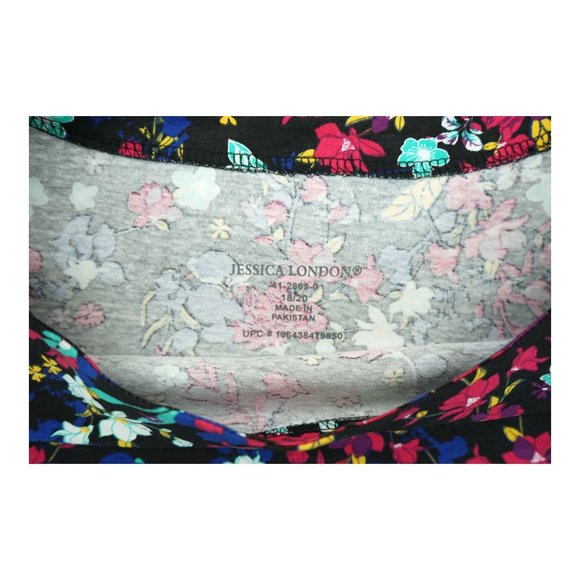 Jessica London Tropical Floral Knit Top‎ Shirt Size 18/20 3/4 Sleeve Stretch - Picture 6 of 7